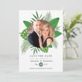 Exotic Tropical Beach Photo Weddenschap Save The Date (Staand voorkant)