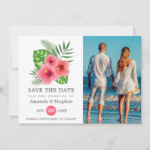 Exotic Tropical Beach Photo Weddenschap Save The Date (Voorkant)