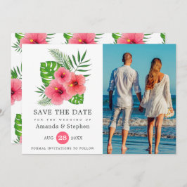 Exotic Tropical Beach Photo Weddenschap Save The Date