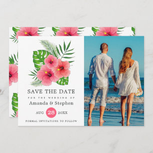Exotic Tropical Beach Photo Weddenschap Save The Date