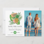 Exotic Tropical Beach Photo Weddenschap Save The Date (Voorkant)