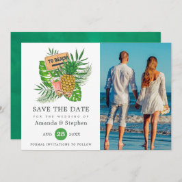 Exotic Tropical Beach Photo Weddenschap Save The Date