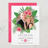 Exotic Tropical Beach Photo Weddenschap Save The Date (Voorkant / Achterkant)