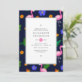 Exotic Tropical Flamingo Vrijgezellenfeest Kaart (Staand voorkant)