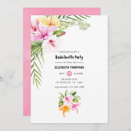 Exotic Tropical Floral Beach Bachelorette Party Kaart