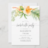 Exotic Tropical Floral Beach Bachelorette Party Kaart (Voorkant)