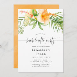 Exotic Tropical Floral Beach Bachelorette Party Kaart