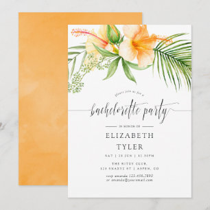 Exotic Tropical Floral Beach Bachelorette Party Kaart