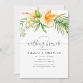 Exotic Tropical Floral Beach Wedding Brunch Kaart (Voorkant)