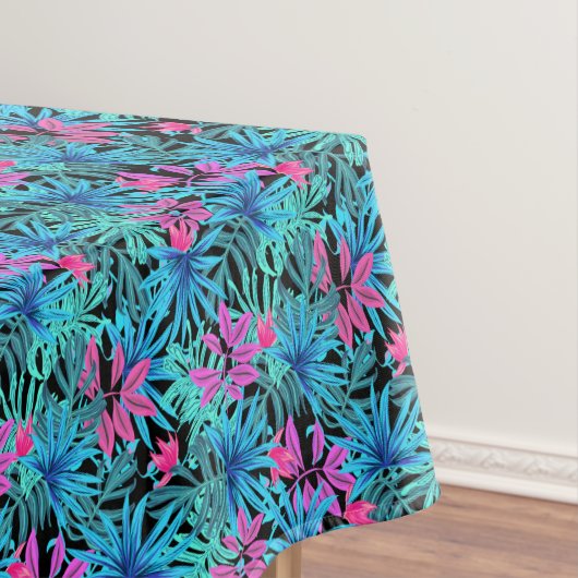 Exotic Tropical Floral Flower Pattern Rectangle Tafelkleed (Voorbeeld)