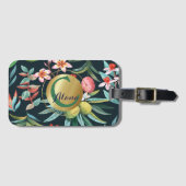 Exotic Tropical Floral Paradise Monogram Bagagelabel (Voorkant (horizontaal))