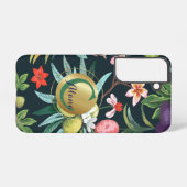 Exotic Tropical Floral Paradise Monogram Samsung Galaxy Hoesje (Achterkant horizontaal)