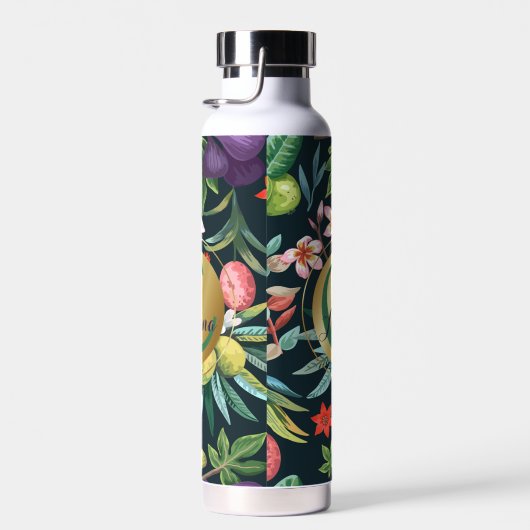 Exotic Tropical Floral Paradise Monogram Waterfles (Rechts)