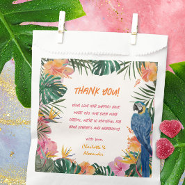 Exotic Tropical Floral Waterverf Baby shower Bedankzakje