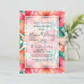 Exotic Tropical Floral Wedding Vrijgezellenfeest Kaart (Staand voorkant)
