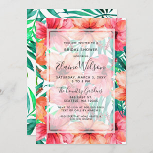 Exotic Tropical Floral Wedding Vrijgezellenfeest Kaart