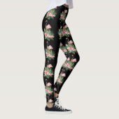 Exotic Tropical Flowers Flamingo patroon Leggings (Rechts)