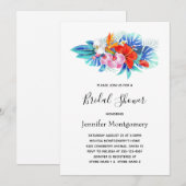 Exotic Tropical Flowers Pink & Aqua Vrijgezellenfe Kaart (Voorkant / Achterkant)