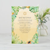 Exotic Tropical Geometric Bat Mitzvah Kaart (Staand voorkant)