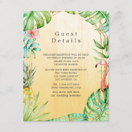 Exotic Tropical Geometric Wedding Guest Details Informatiekaartje