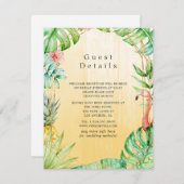 Exotic Tropical Geometric Wedding Guest Details Informatiekaartje (Voorkant / Achterkant)