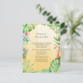 Exotic Tropical Geometric Wedding Guest Details Informatiekaartje (Staand voorkant)