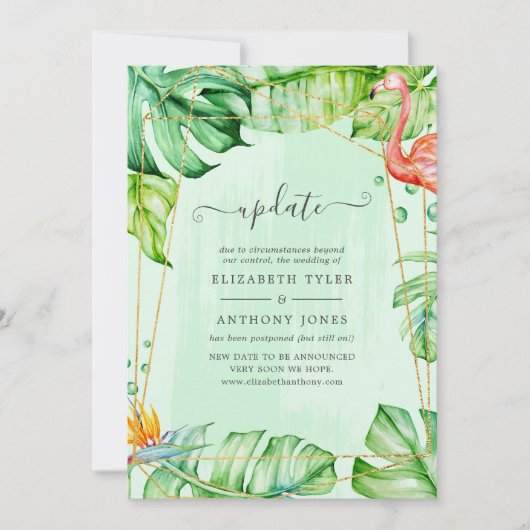 Exotic Tropical Geometric Wedding Update Kaart (Voorkant)