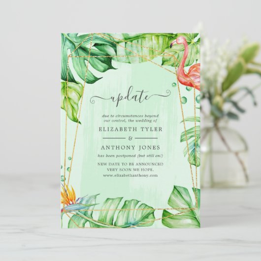 Exotic Tropical Geometric Wedding Update Kaart (Staand voorkant)