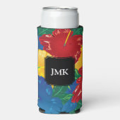 Exotic Tropical Hibiscus - Monogram Seltzer Blikjeskoeler (Seltzer Voorkant)