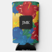 Exotic Tropical Hibiscus - Monogram Seltzer Blikjeskoeler (Voorkant)
