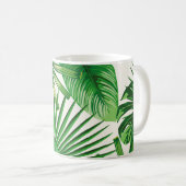 Exotic tropical natural green leaves composition o koffiemok (Voorkant rechts)