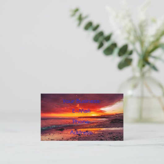Exotic Tropical Ocean Sunset Visitekaartje (Staand voorkant)