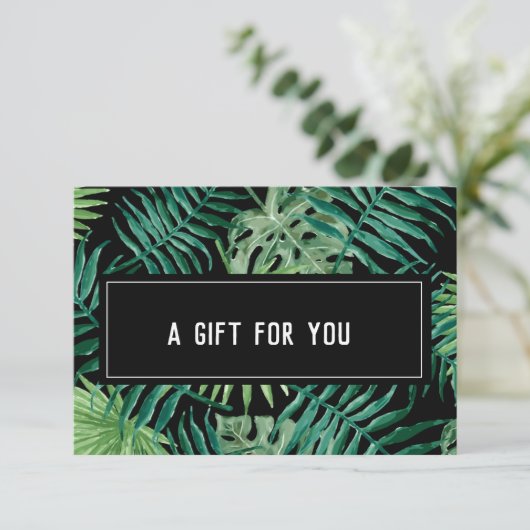 Exotic Tropical Palm Leaves Cadeaubon (Staand voorkant)