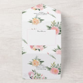 Exotic Tropical Pink Flamingo Weduwemonogram All In One Uitnodiging (Buitenkant)