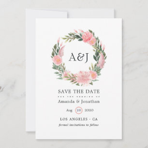 Exotic Tropical Pink Flamingo Weduwemonogram Save The Date