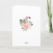 Exotic Tropical Pink Flamingo Weduwen Bedankkaart (Achterkant)
