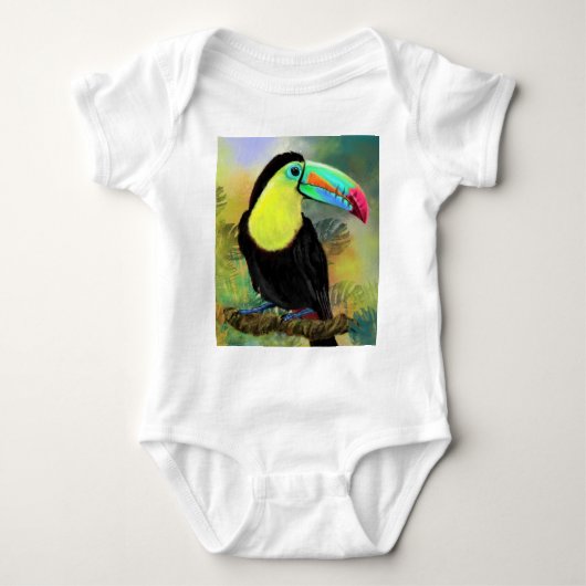 Exotic Tropical Toco Toucan Bird Baby Bodysuit (Voorkant)