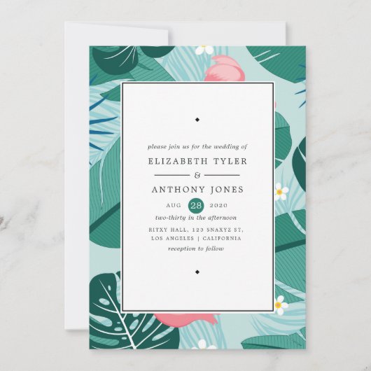Exotic Tropical Wedding Kaart (Voorkant)