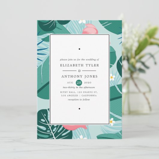 Exotic Tropical Wedding Kaart (Staand voorkant)