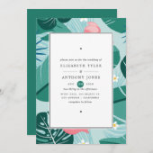 Exotic Tropical Wedding Kaart (Voorkant / Achterkant)