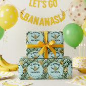 Exotic Turquoise Go Bananas Happy Birthday Oerwoud Cadeaupapier