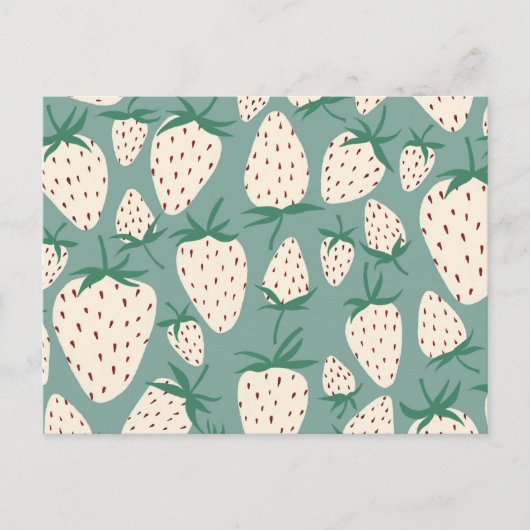 Exotic White aardberies Love Romance Friendship Briefkaart (Voorkant)