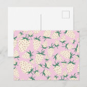 Exotic White aardberies Love Romance Friendship Briefkaart (Voorkant / Achterkant)