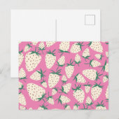 Exotic White aardberies Love Romance Friendship Briefkaart (Voorkant / Achterkant)