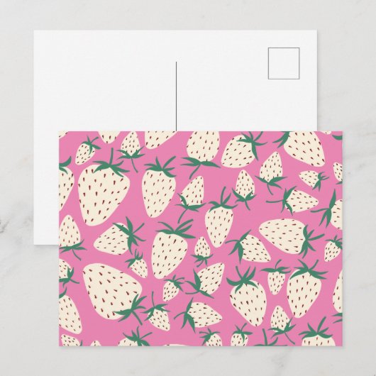 Exotic White aardberies Love Romance Friendship Briefkaart (Voorkant / Achterkant)