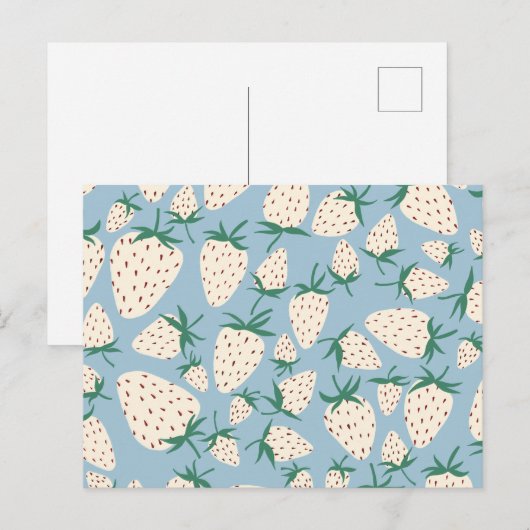 Exotic White aardberies Love Romance Friendship Briefkaart (Voorkant / Achterkant)