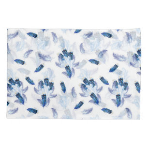 Exotic-White Parrot Blue tone Feathers Repeeert Kussensloop