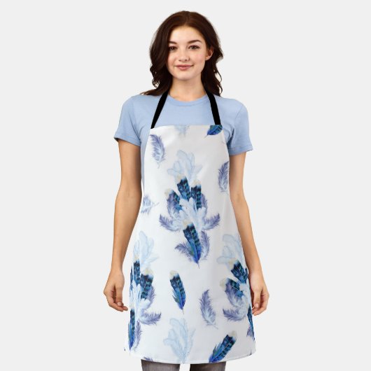 Exotic-White Parrot Blue tone Feathers Repeeert Schort (Gedragen)