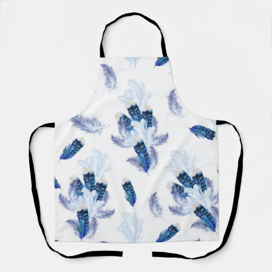 Exotic-White Parrot Blue tone Feathers Repeeert Schort (Voorkant)