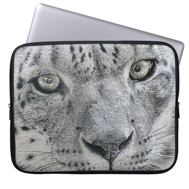 Exotic White Snow Leopard Laptop Sleeve (Voorkant)
